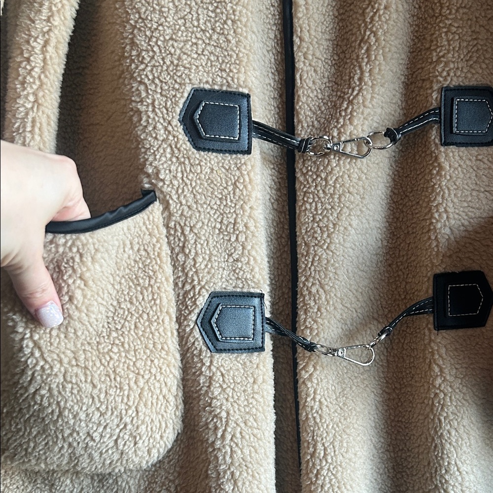 Women's Tan Toggle Coat - Picture 7 of 13